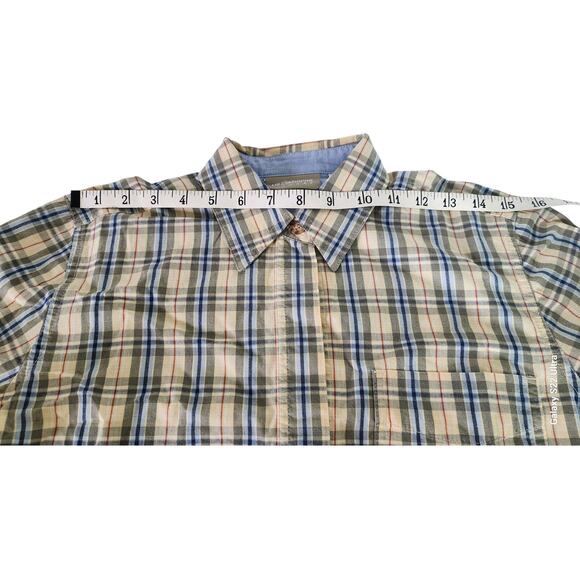 Liz Claiborne Lizwear Green and Blue Plaid  3/4 Sleeve Blouse Women Size Small - Picture 3 of 14